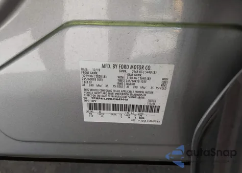 2020 Ford Edge Sel из США, поврежденный, VIN 2FMPK4J99LBA49449